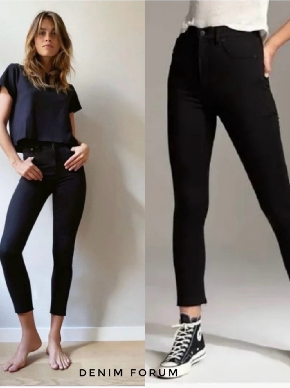 Denim Forum Black High-Rise Skinny Jeans Full length
